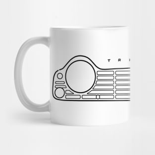 Triumph TR4 classic British roadster sports car minimalist front outline graphic (black) Mug